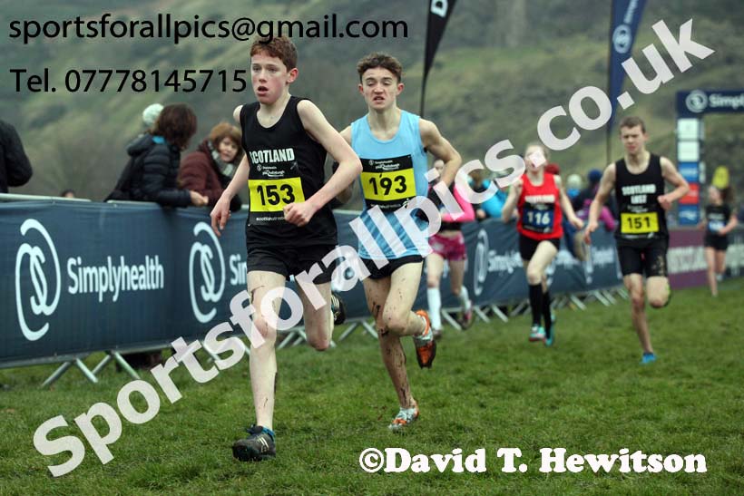 Inter District under-15 boys, 2018 Simplyhealth Great Edinburgh International XCountry. Photo: David T. Hewitson/Sports for All Pics